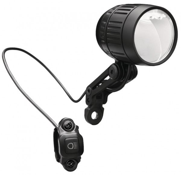 B&M E-Bike LED Scheinwerfer LUMOTEC IQ-XM inkl. Anschlusskabel 140 cm | Befestigung: Gabelkrone | sc