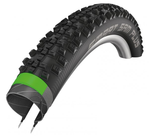 SCHWALBE Fahrradreifen Smart Sam Plus HS 476 26 Zoll | ETRTO: 54-559 | Draht | SnakeSkin | schwarz |